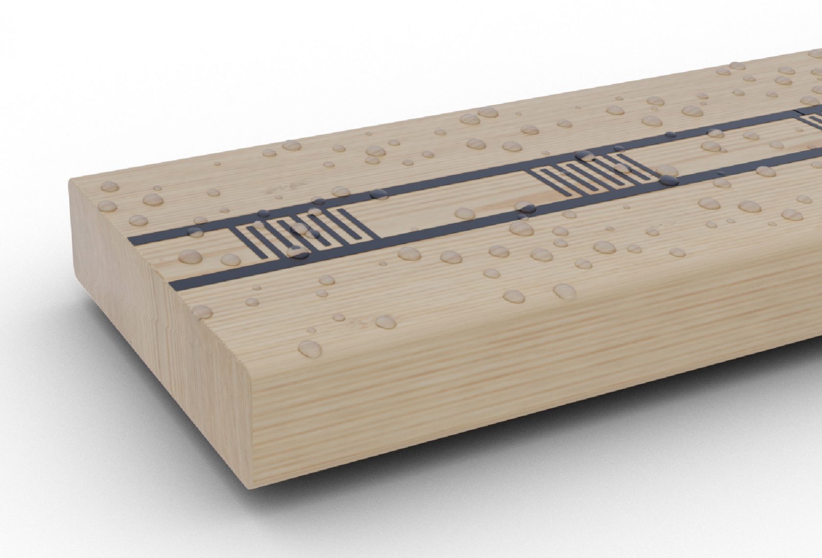 Gedruckte Feuchtesensoren auf Holzoberflächen