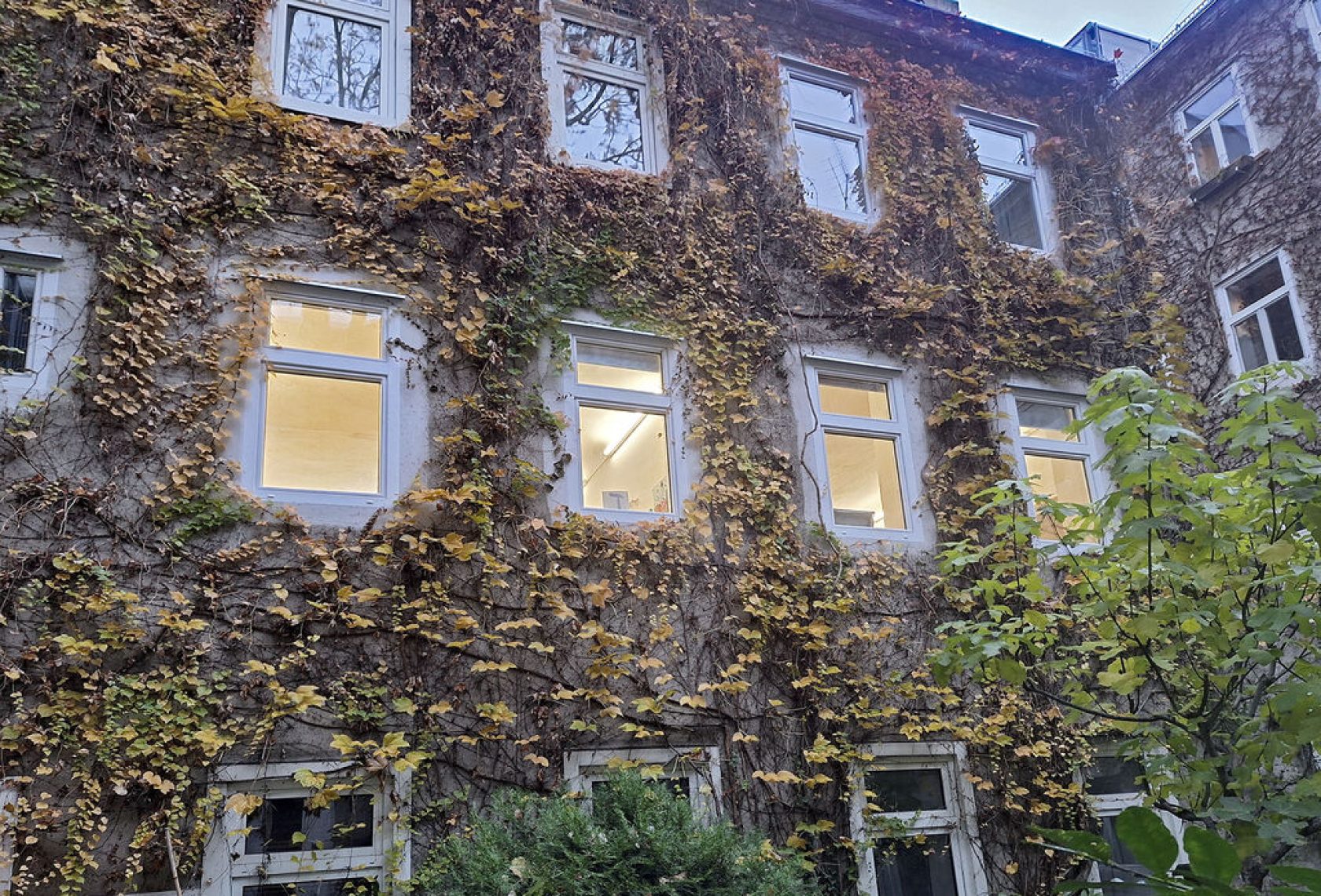 Begrünte Hausfassade