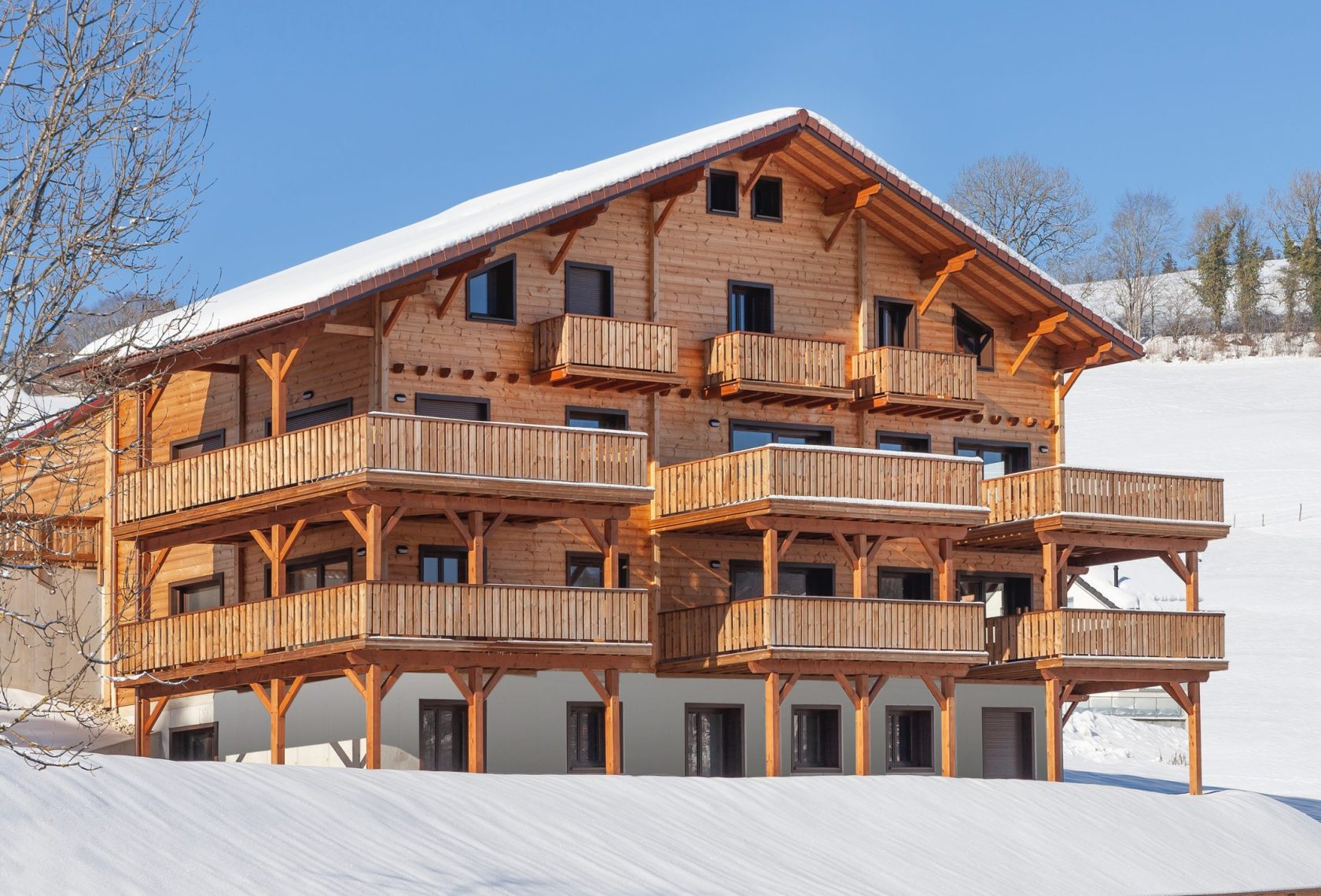 Chalet in einer Winterlandschaft