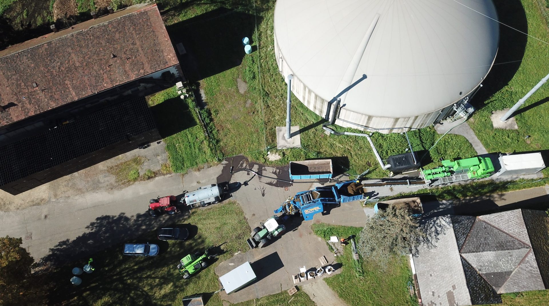 Biogasanlage aus der Vogelperspektive